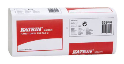Ręczniki składane celuloza Katrin Plus ZZ 2 warstwowe białe 150 sztuk